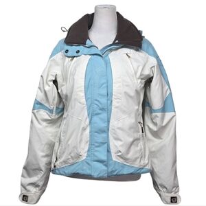 Cold As Ice CAI Cyan Blue & White Jacket for Snow Ski Snowboarding Sz M w RECCO